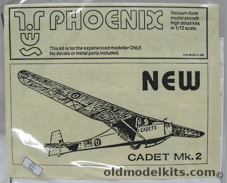 Phoenix 1/72 Kirby Cadet II, P111 plastic model kit